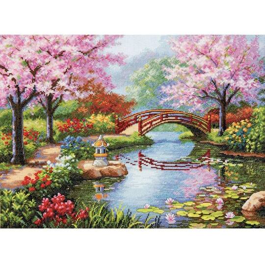 5D Diamond Painting Cherry Blossoms Tower Embroidery Cross Stitch Kits Art Decor 
